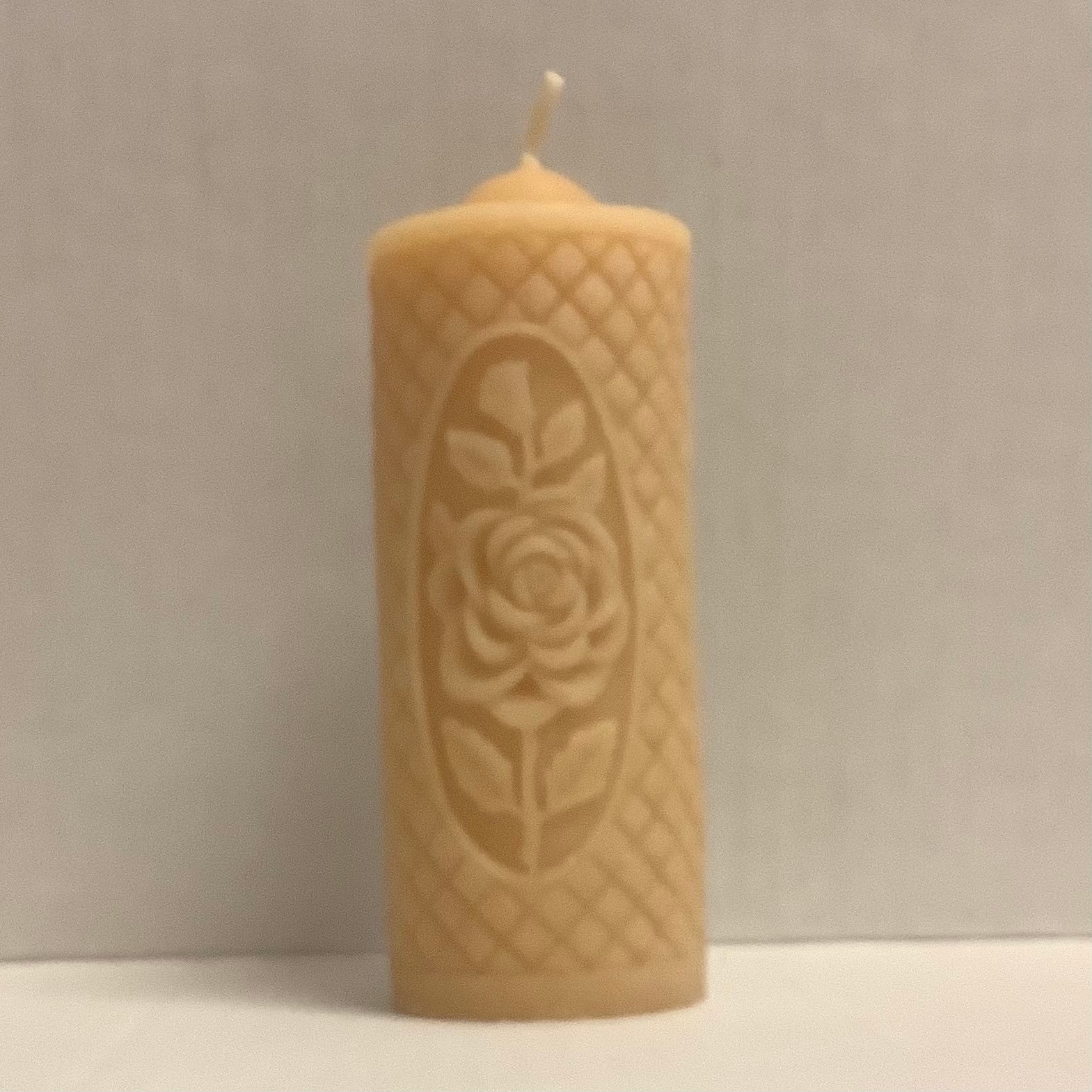 Beeswax Candle - Rose Pillar