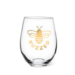 Glassware - Bee "Buzzed" - Stemless Wine Glass