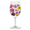 Glassware - Pansies - Stemmed Wine Glass Set of 4