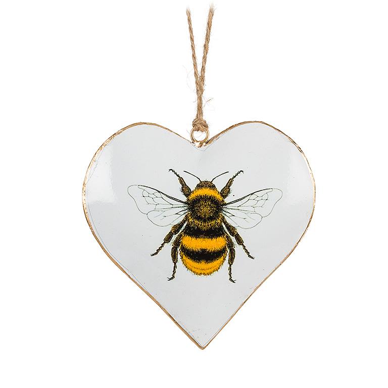 Ornament - Metal Bee Heart