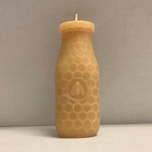 Beeswax Candle - Bee on Milk Bottle