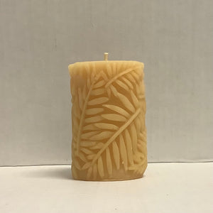 Beeswax Candle - Fern Leaf medium