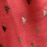 Scarf -  Ladies Scarf Coral with Rose Gold Bees