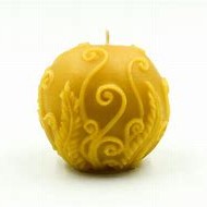Beeswax Candle - Fern Swirl Ball