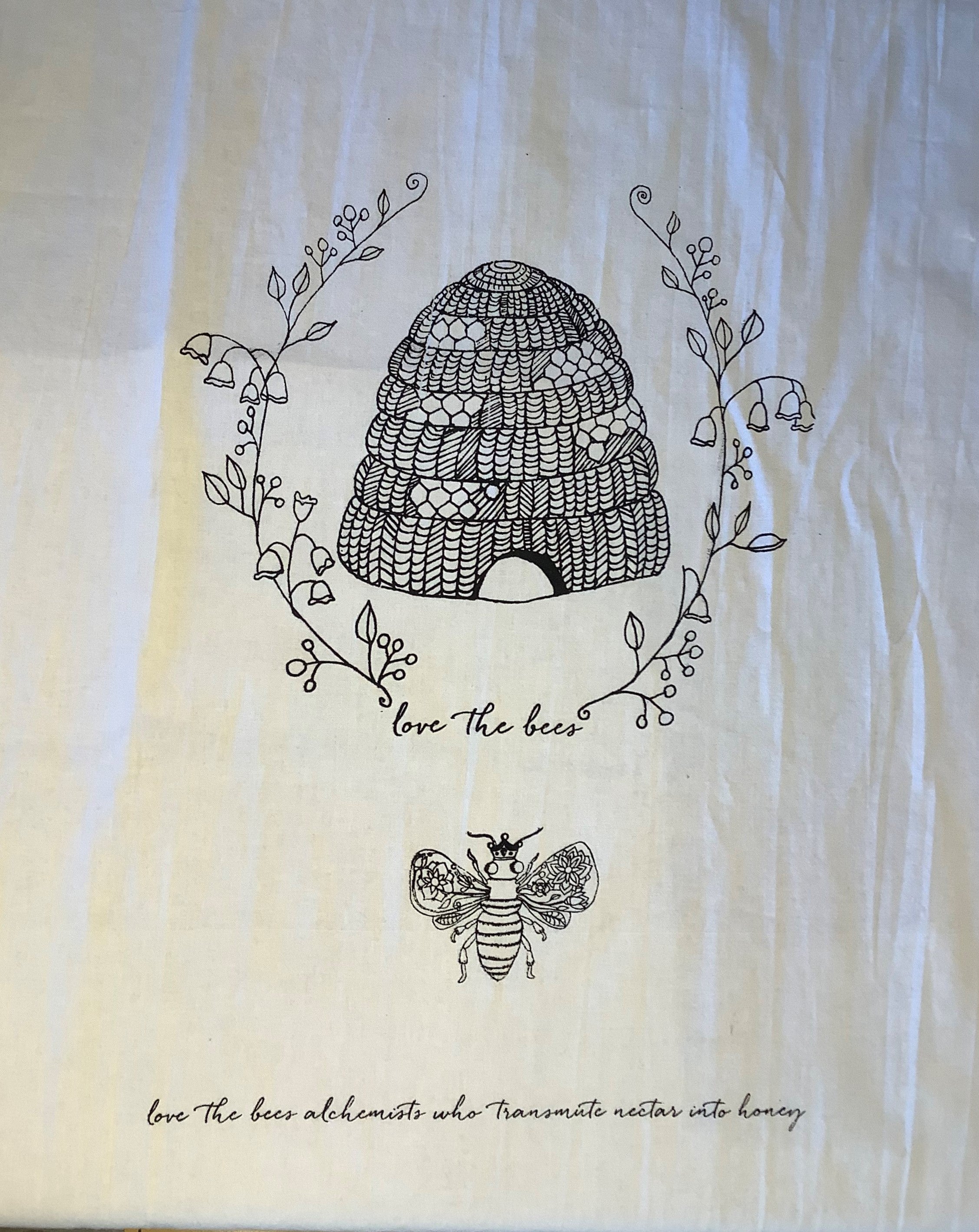 Tea Towel - Love the Bees 27 x 27