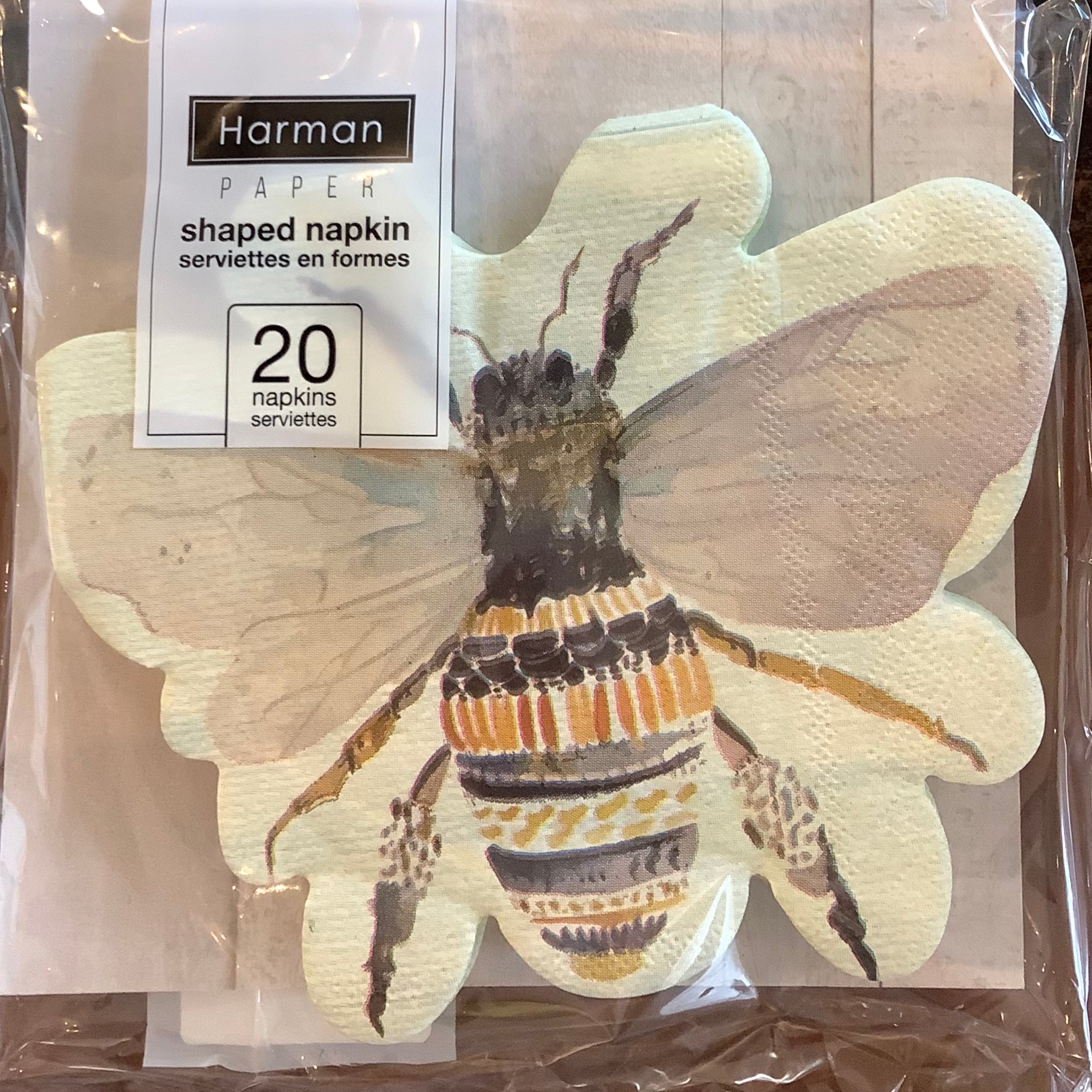 Napkins - Watercolour Bee - Shaped