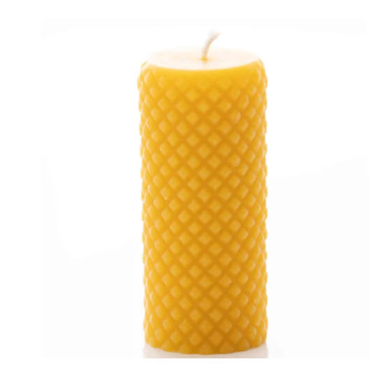 Beeswax Candle - Diamond Medium Pillar