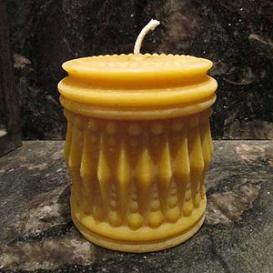 Beeswax Candle - Large Crystal Pillar