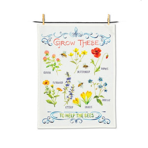 Tea Towel - Grow These to Help the Bees