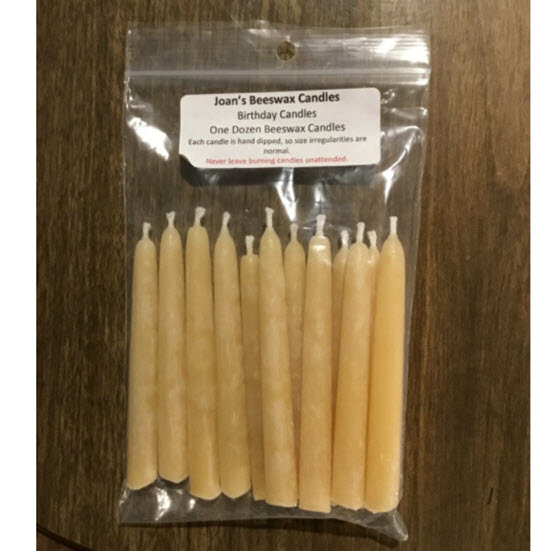 Beeswax Candle - Birthday Candles 12 pk