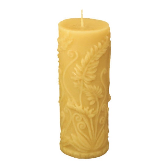 Beeswax Candle - Large Fern Pillar