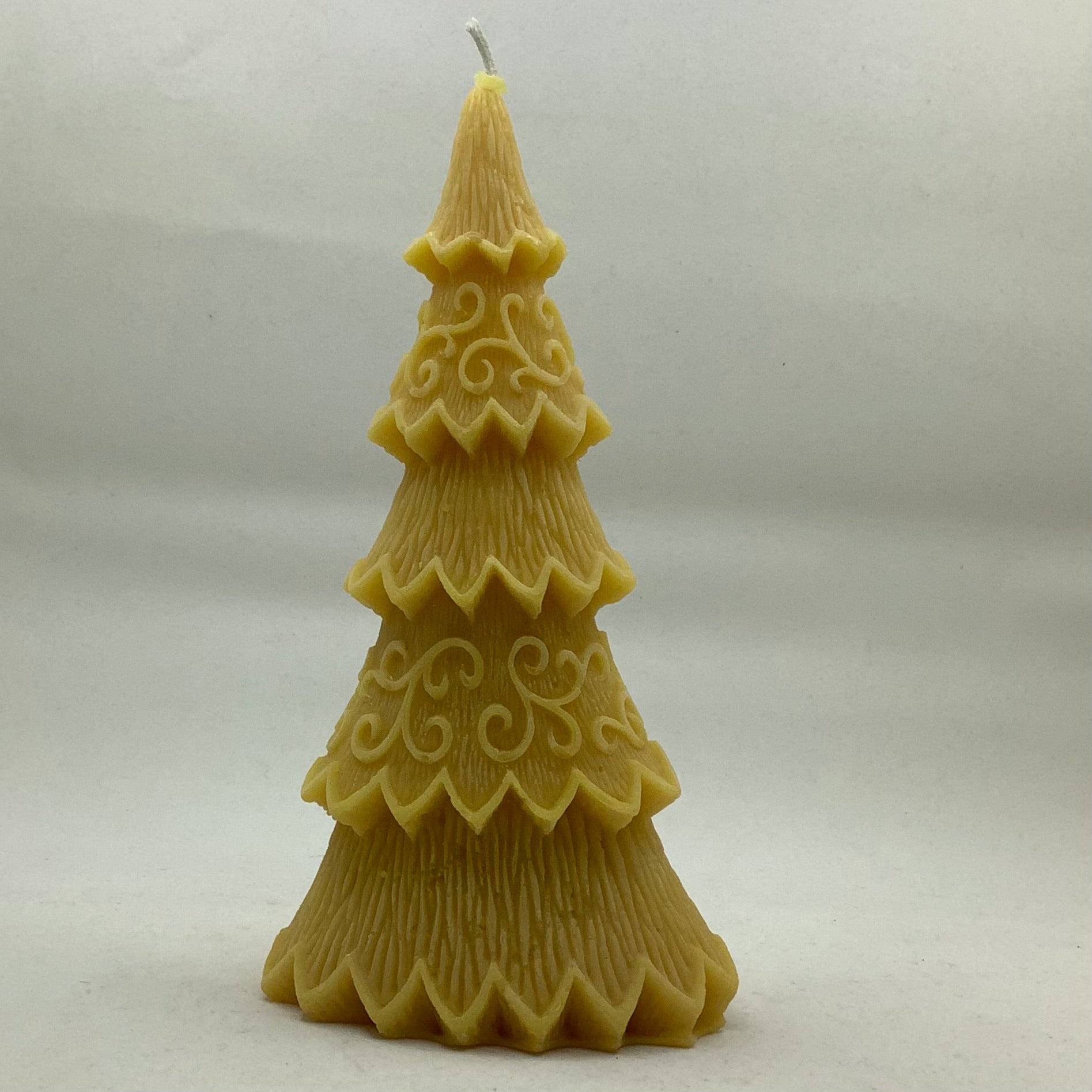 Beeswax Candle - Christmas Tree with Swirls